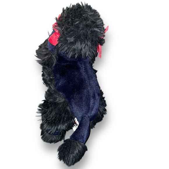 FAO Schwarz Plush Poodle Puppy Dog Stuffed Animal Red Bow Nursery Realistic 11" - Picture 7 of 10